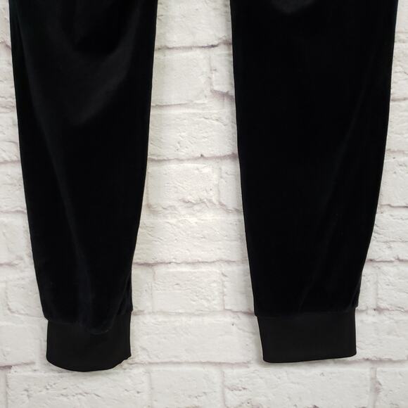 Juicy Couture 90s Y2K Black Velour Track Pants Drawstring Elastic Waist Bling XL - Picture 11 of 12